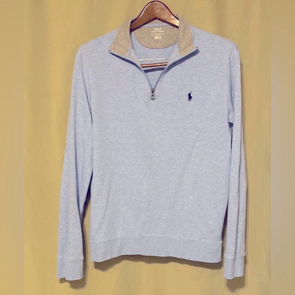 Polo by Ralph Lauren Sweater Men’s Blue 1/4 Zip Performance  Pullover  size L